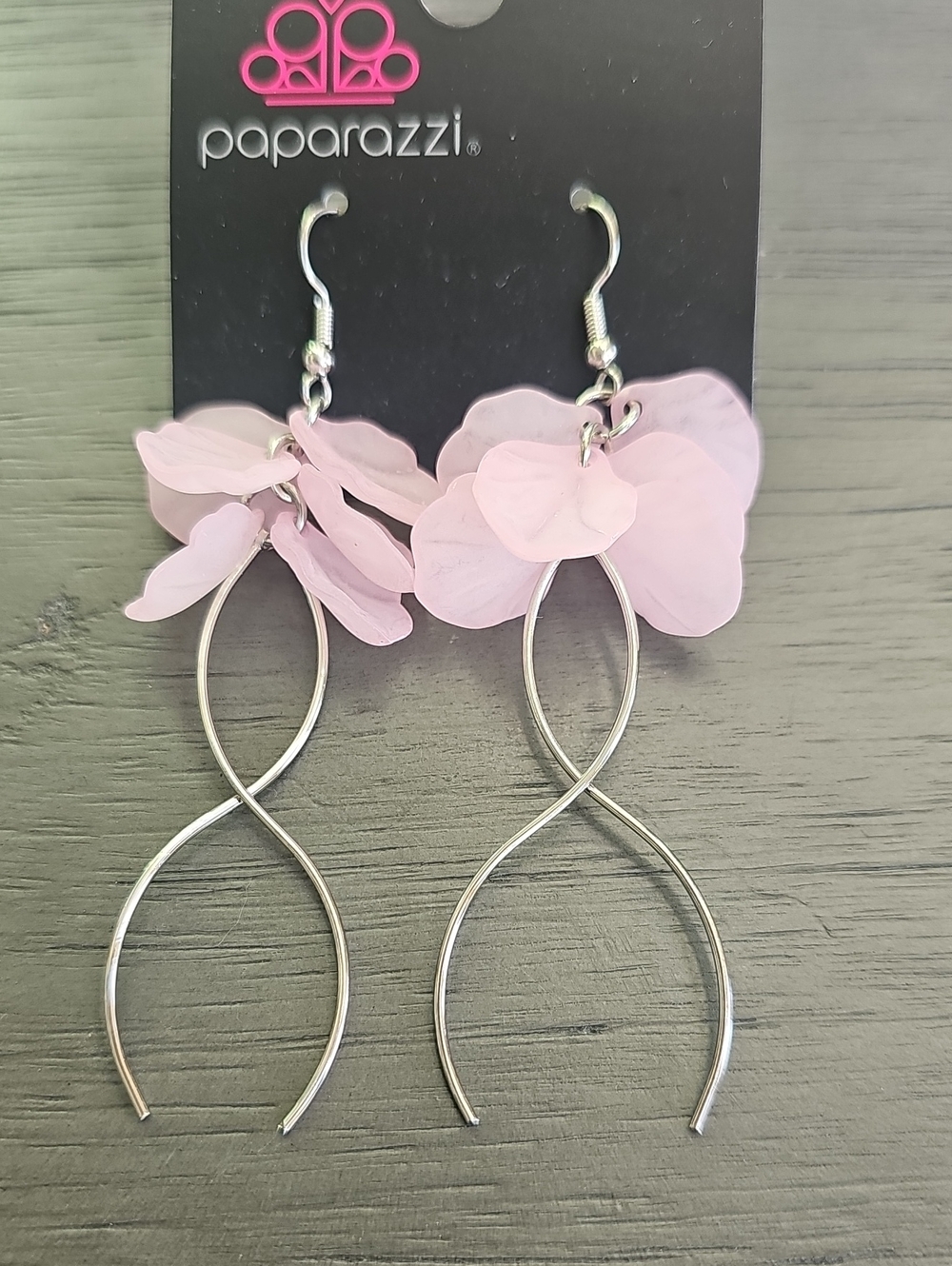 paparazzi Soft Pink Petal Loop Dangle Earrings